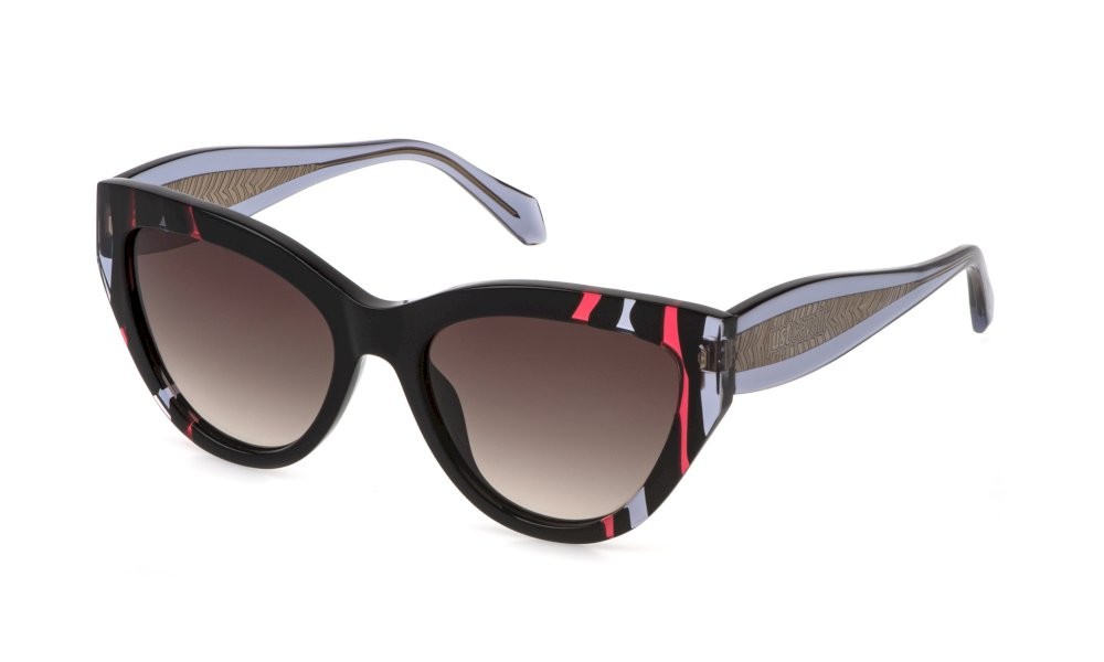 Sunglasses Just Cavalli SJC193V (700Y) color nero lucido lenses brown gradient pink