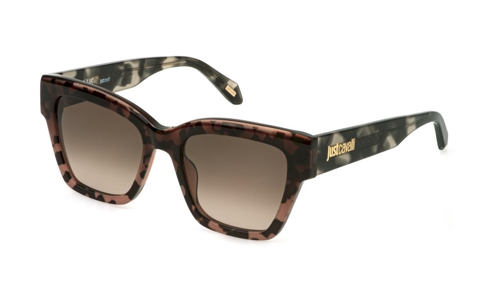 Sunglasses Just Cavalli SJC197 (06R9) color avana rosa+rosa trasparente lenses brown gradient brown