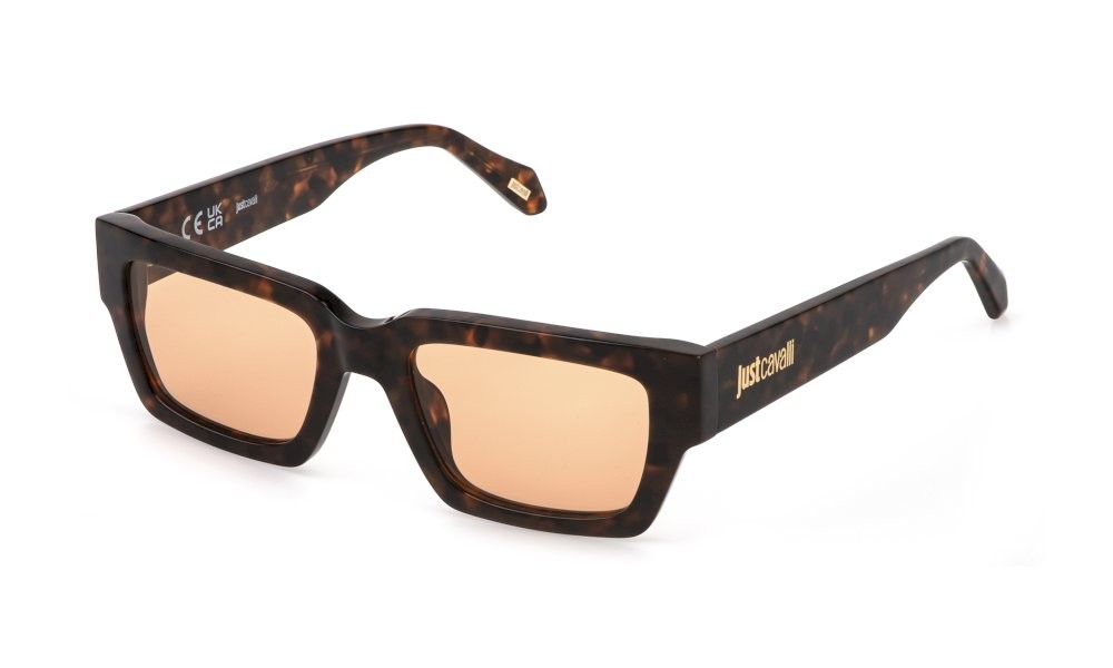 Sunglasses Just Cavalli SJC198 (04AP) color avana giallo/bruno/marrone lucido lenses orange