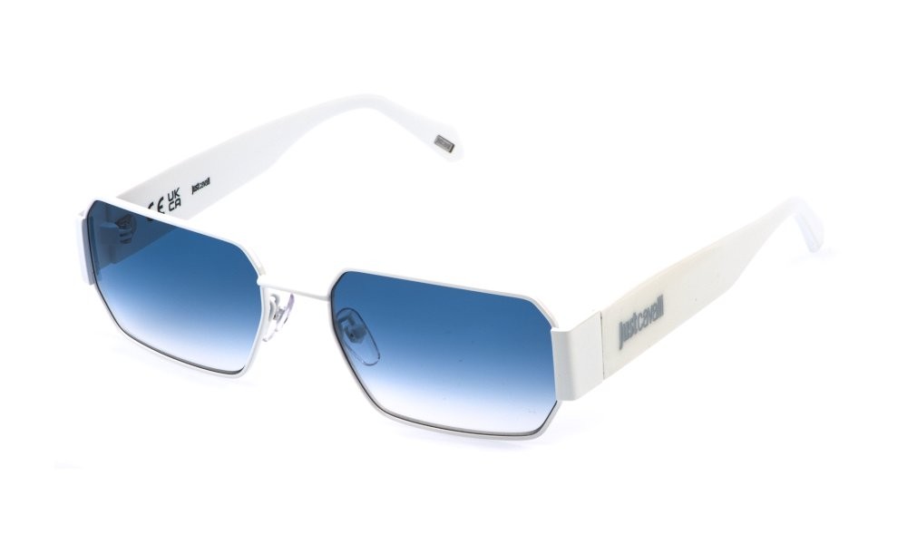 Sunglasses Just Cavalli SJC199 (0280) color bianco latte lenses blue gradient