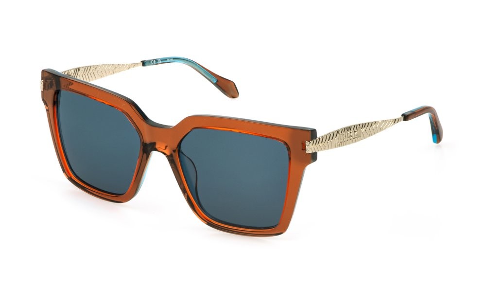 Sunglasses Just Cavalli SJC201 (0VBD) color multilayer arancio lenses blue