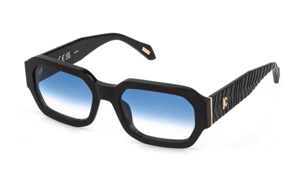 Sunglasses Just Cavalli SJC203 (700B) color nero lucido lenses blue gradient