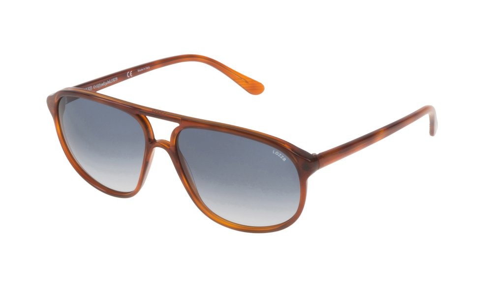 Occhiali da sole Lozza Zilo sport SL1827L (711L) colore avana chiara lucida lenti blue gradient