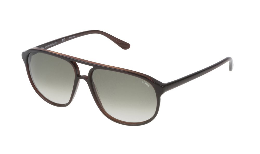 Occhiali da sole Lozza Zilo sport SL1827L (958L) colore marrone oliva lucido lenti green gradient