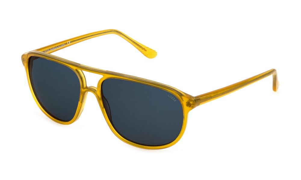 Occhiali da sole Lozza Zilo sport SL1827Z (01AG) colore miele opalino lucido lenti blue