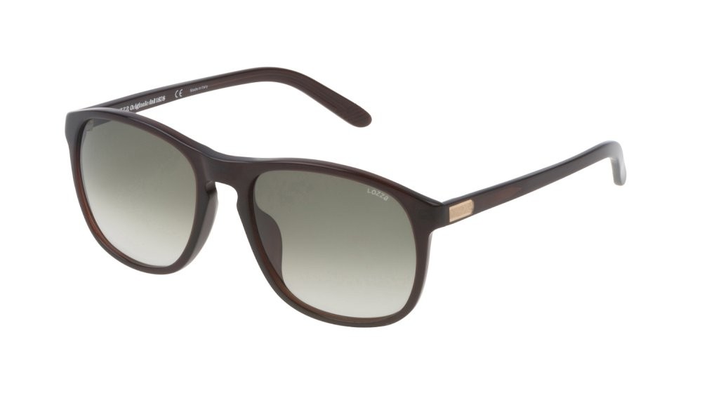 Sonnenbrillen Lozza Cooper SL1845L (958L) farbe marrone oliva lucido gläser green gradient