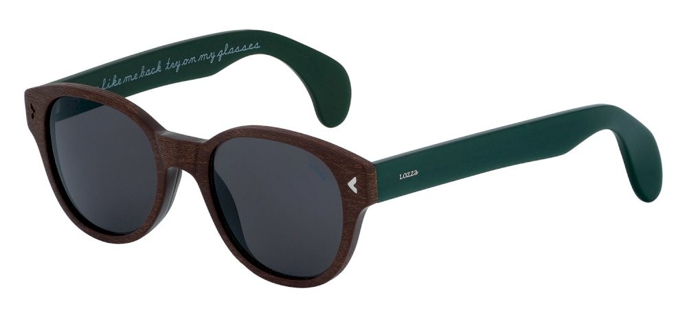Occhiali da sole Lozza Macho SL1913M (AMPP) colore effetto legno marrone mogano lenti smoke 