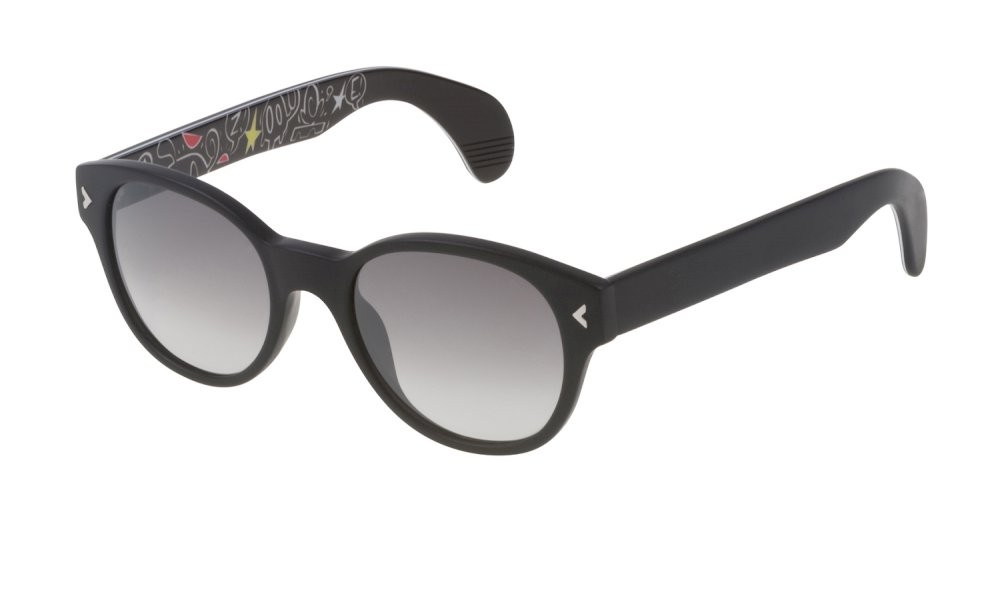 Occhiali da sole Lozza Macho SL1913V (703X) colore nero sabbiato opaco lenti smoke gradient / mirror silver