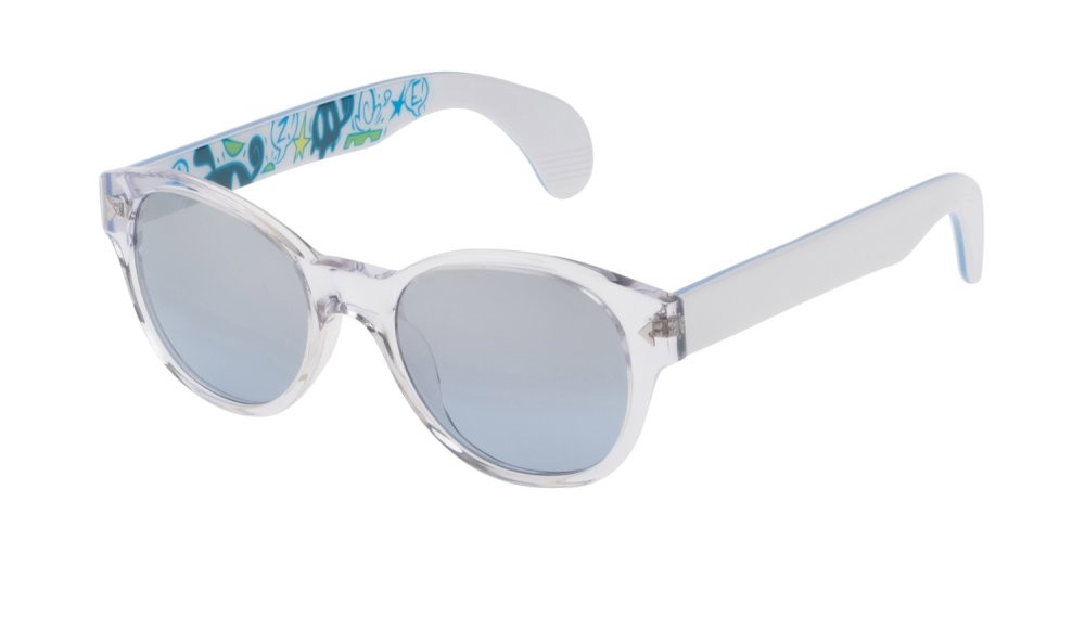 Occhiali da sole Lozza Macho SL1913V (885X) colore cristallo lucido lenti blue / deg.mirror silver