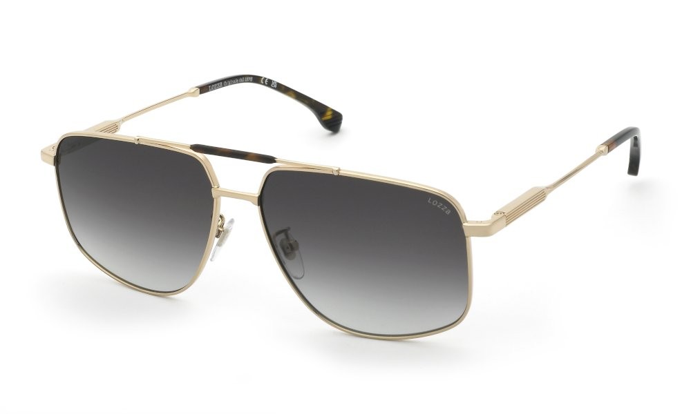 Occhiali da sole Lozza SL2436 (300F) colore oro rose' lucido lenti smoke gradient