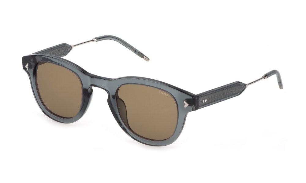 Sonnenbrillen Lozza Sorrento 5 SL4315 (0G61) farbe verde trasparente lucido gläser brown