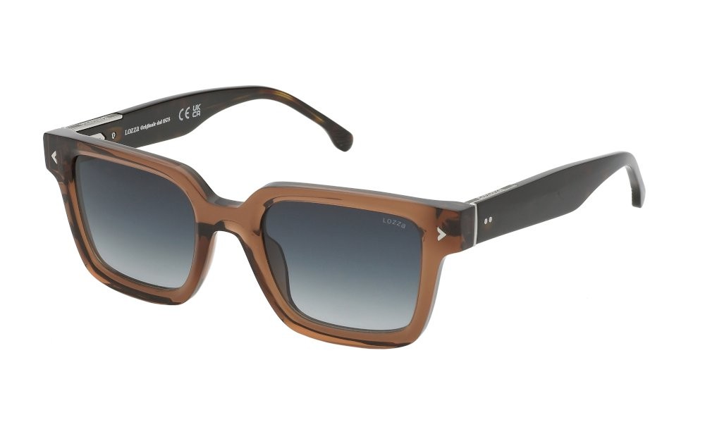 Occhiali da sole Lozza Sanremo 6 SL4338 (06ME) colore marrone trasparente lucido lenti blue gradient
