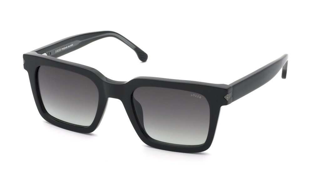 Sunglasses Lozza Maratea 3 SL4382 (700Y) color nero lucido lenses smoke gradient
