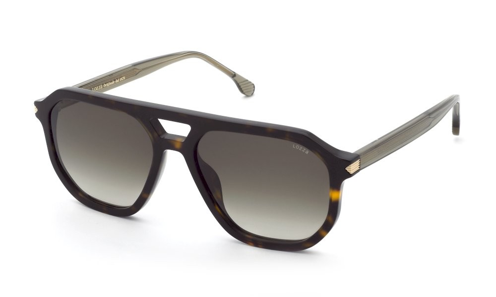Sunglasses Lozza Maratea 7 SL4397 (722Y) color avana scura lucida lenses green gradient