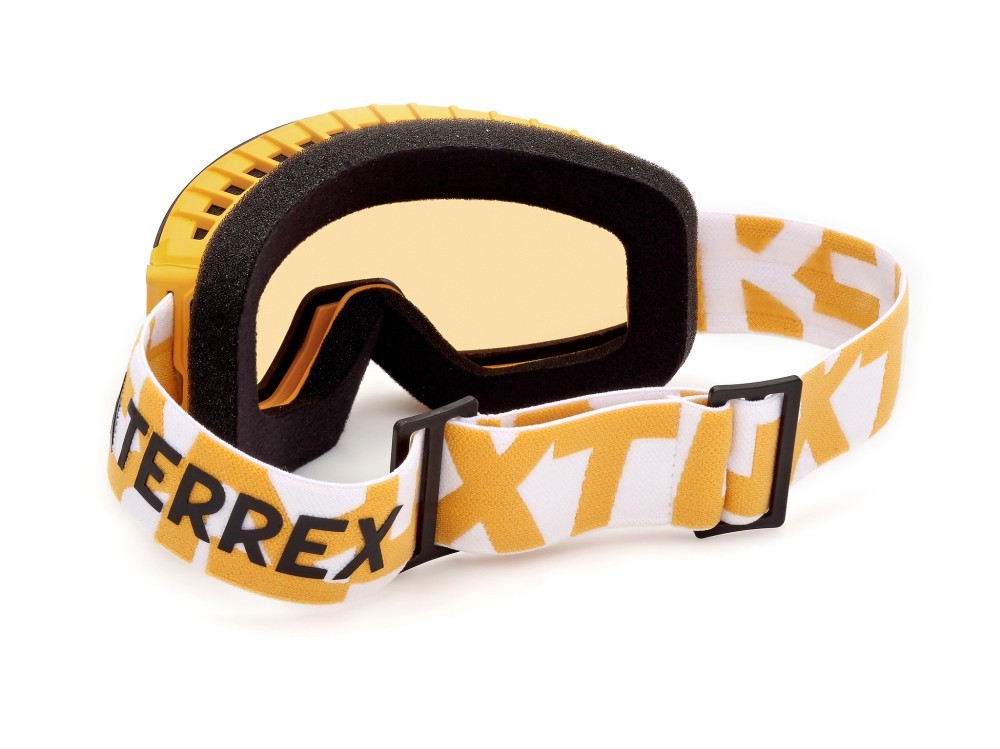 Ski and snowboard goggles Adidas Sport SP0040 (40Z) color giallo scuro opaco shape mask lenses viola sfumato/specchiato