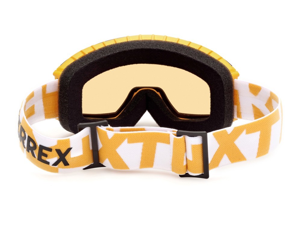 Ski and snowboard goggles Adidas Sport SP0040 (40Z) color giallo scuro opaco shape mask lenses viola sfumato/specchiato