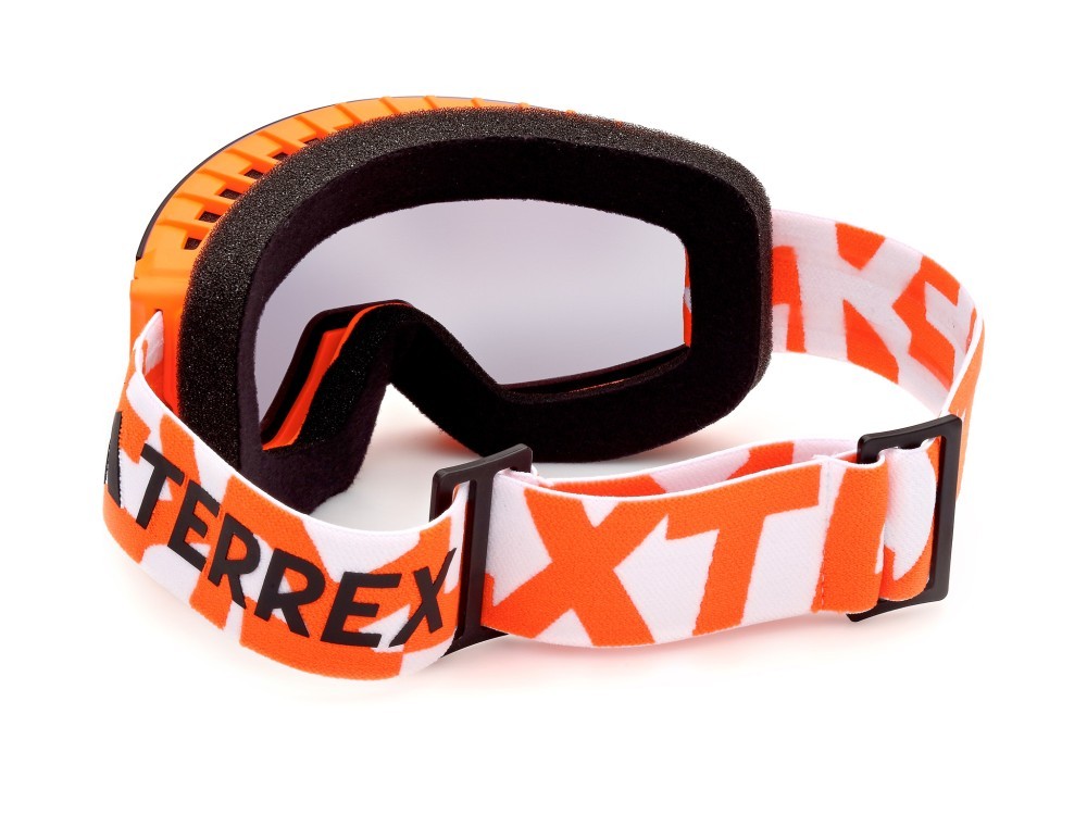 Maschere da Sci e Snowboard Adidas Sport SP0040 (43C) colore arancio chiaro lucido forma mask lenti high contrast - fumo specchiato
