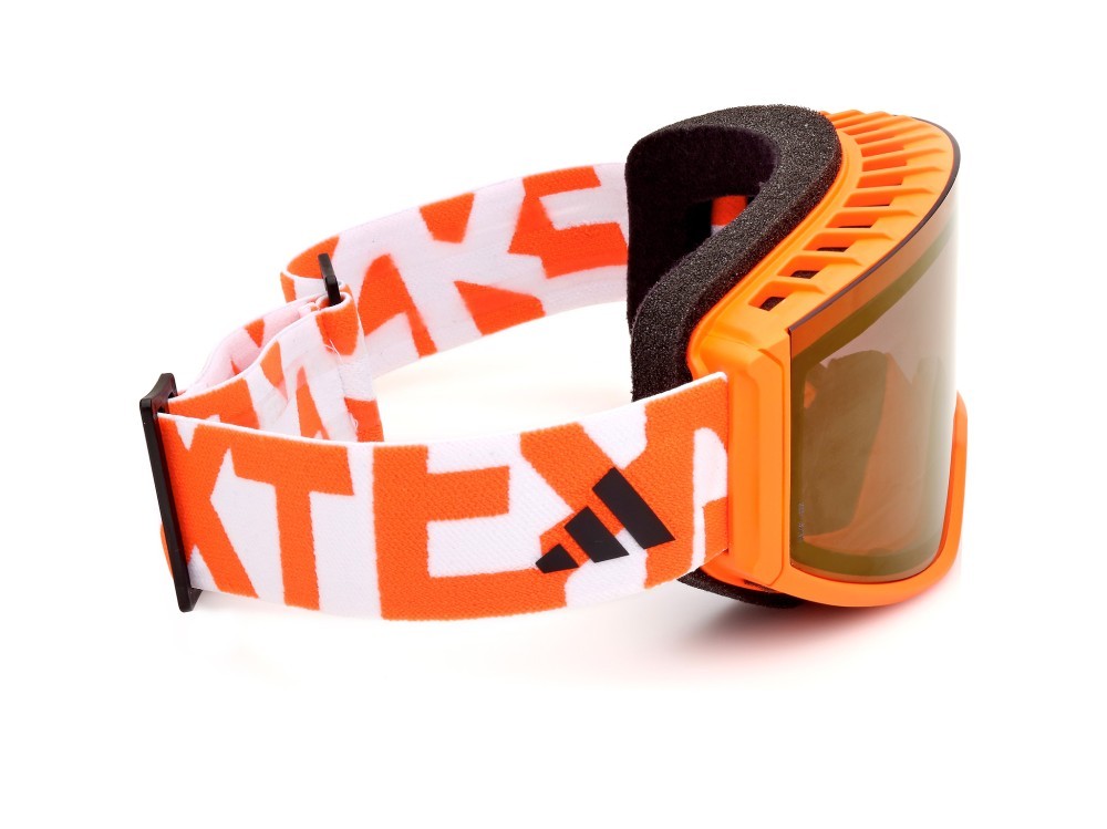 Maschere da Sci e Snowboard Adidas Sport SP0040 (43C) colore arancio chiaro lucido forma mask lenti high contrast - fumo specchiato