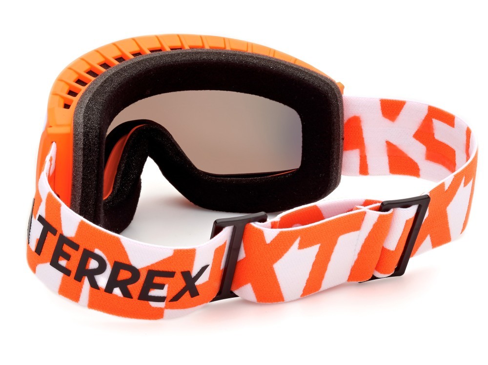 Ski and snowboard goggles Adidas Sport SP0053 (43L) color arancio chiaro lucido shape mask lenses high contrast - bordeaux specchiato