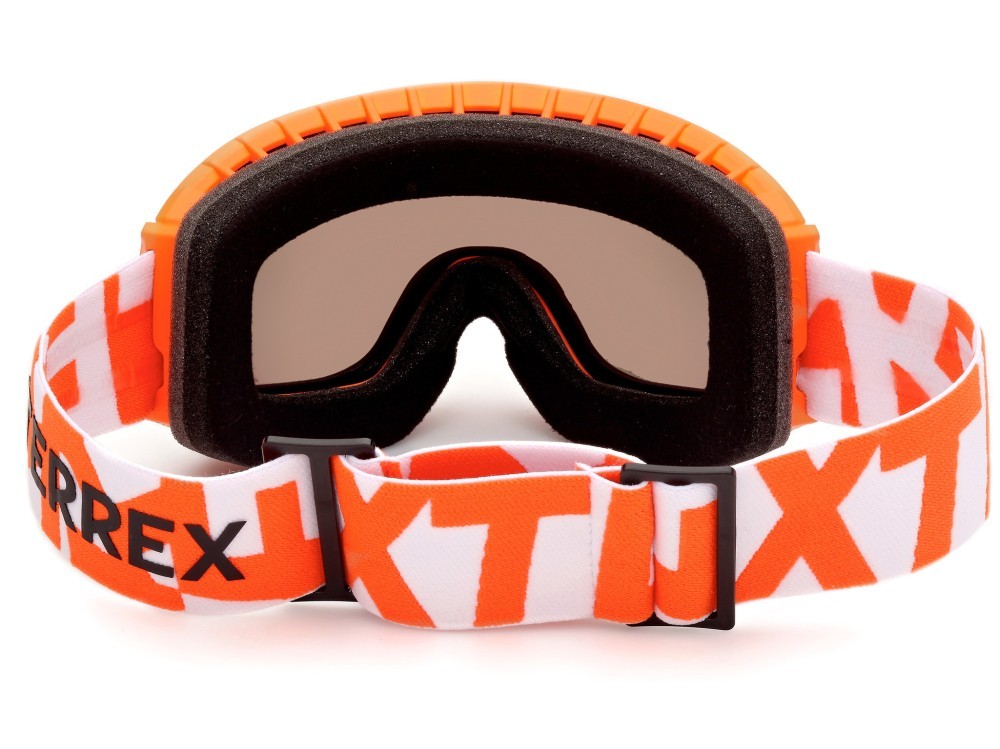 Ski and snowboard goggles Adidas Sport SP0053 (43L) color arancio chiaro lucido shape mask lenses high contrast - bordeaux specchiato