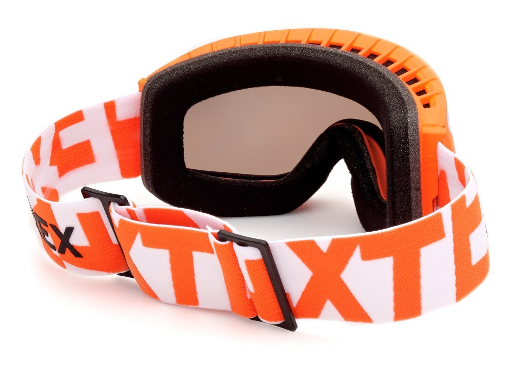 Ski and snowboard goggles Adidas Sport SP0053 (43L) color arancio chiaro lucido shape mask lenses high contrast - bordeaux specchiato