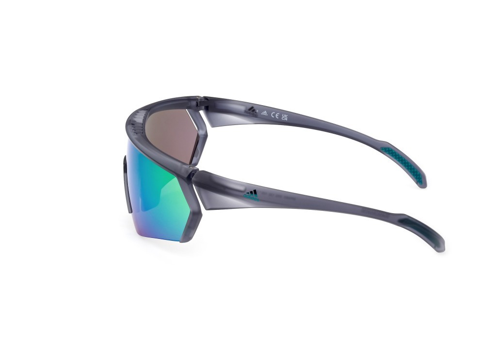 Occhiali da sole Adidas Sport SP0063 (20Q) colore grigio / altro forma mask lenti verde specchiato