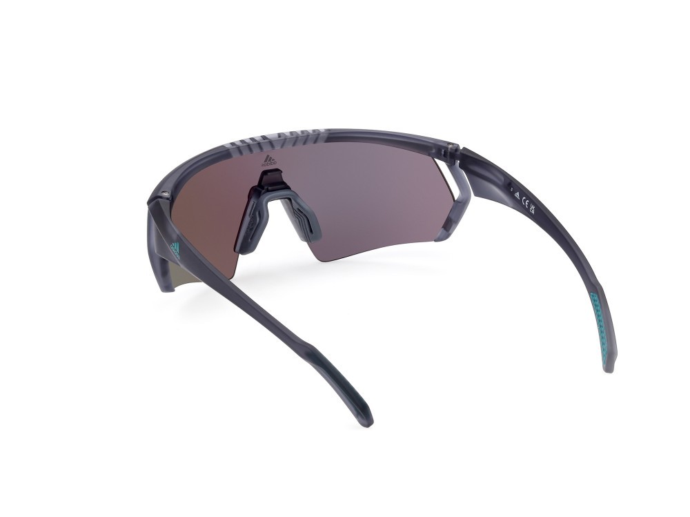 Occhiali da sole Adidas Sport SP0063 (20Q) colore grigio / altro forma mask lenti verde specchiato