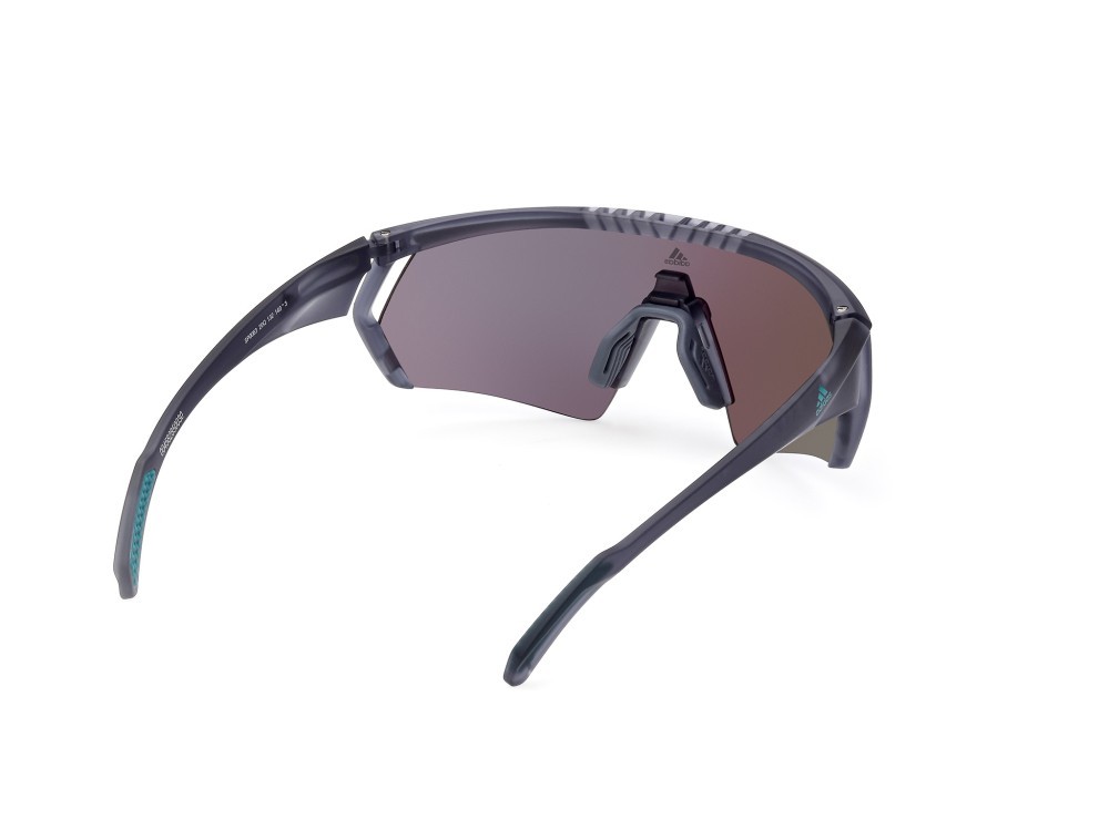 Occhiali da sole Adidas Sport SP0063 (20Q) colore grigio / altro forma mask lenti verde specchiato