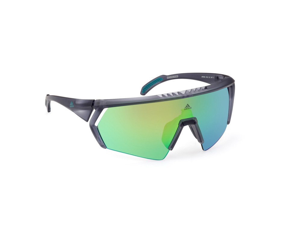 Occhiali da sole Adidas Sport SP0063 (20Q) colore grigio / altro forma mask lenti verde specchiato