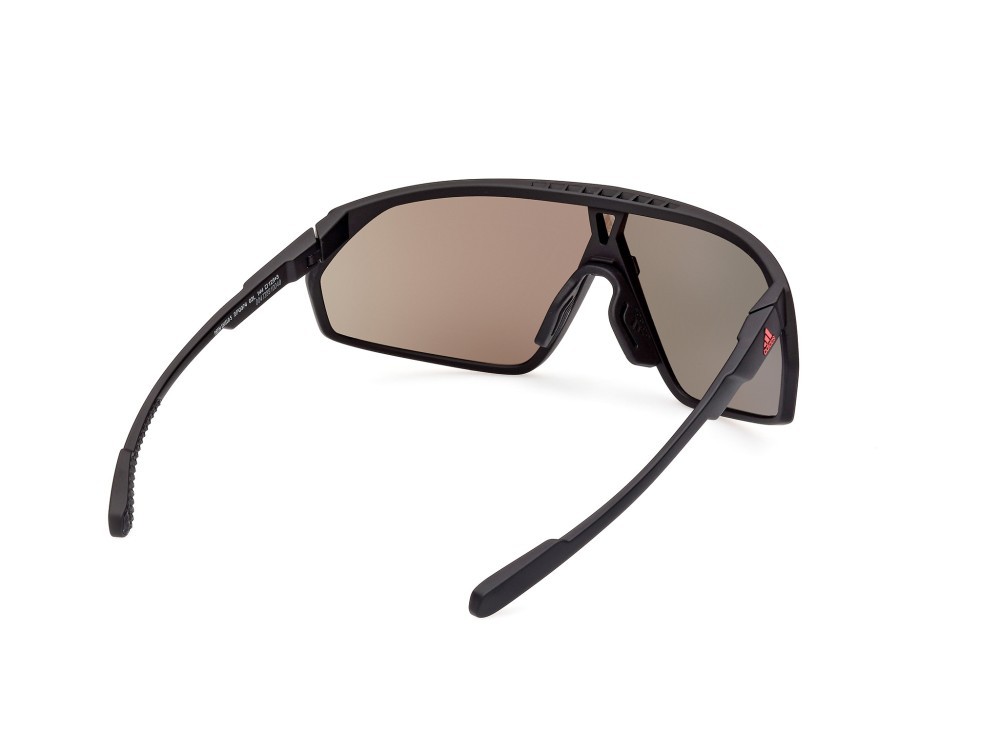 Sunglasses Adidas Sport Prfm Shield SP0074 (02L) color nero opaco shape mask lenses high contrast - roviex specchiato