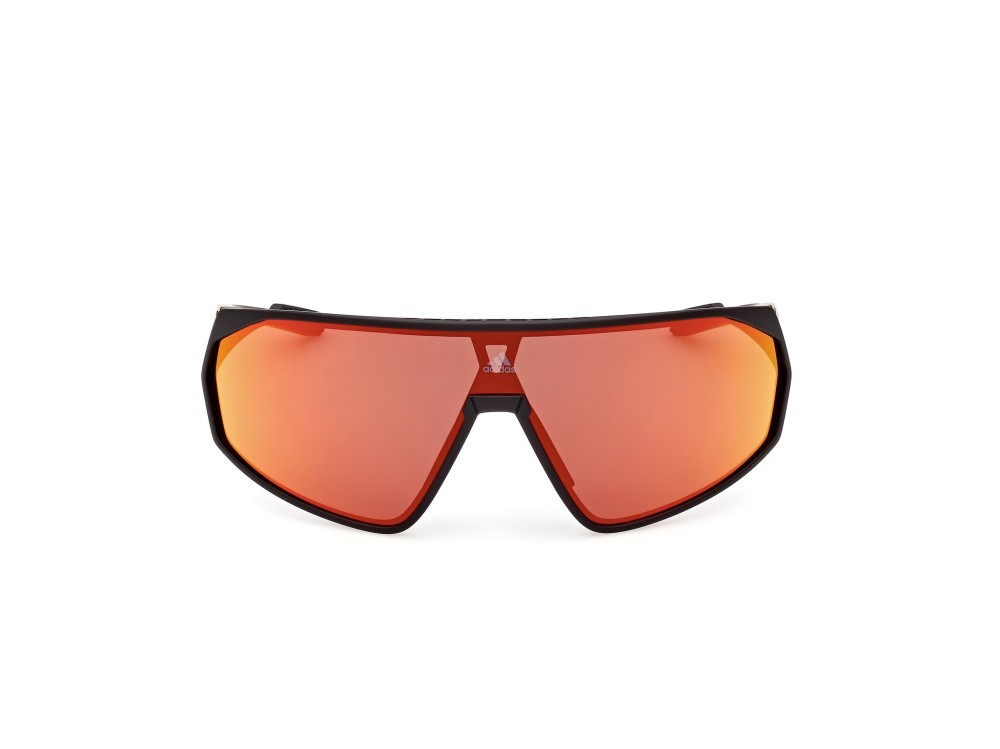 Sunglasses Adidas Sport Prfm Shield SP0074 (02L) color nero opaco shape mask lenses high contrast - roviex specchiato