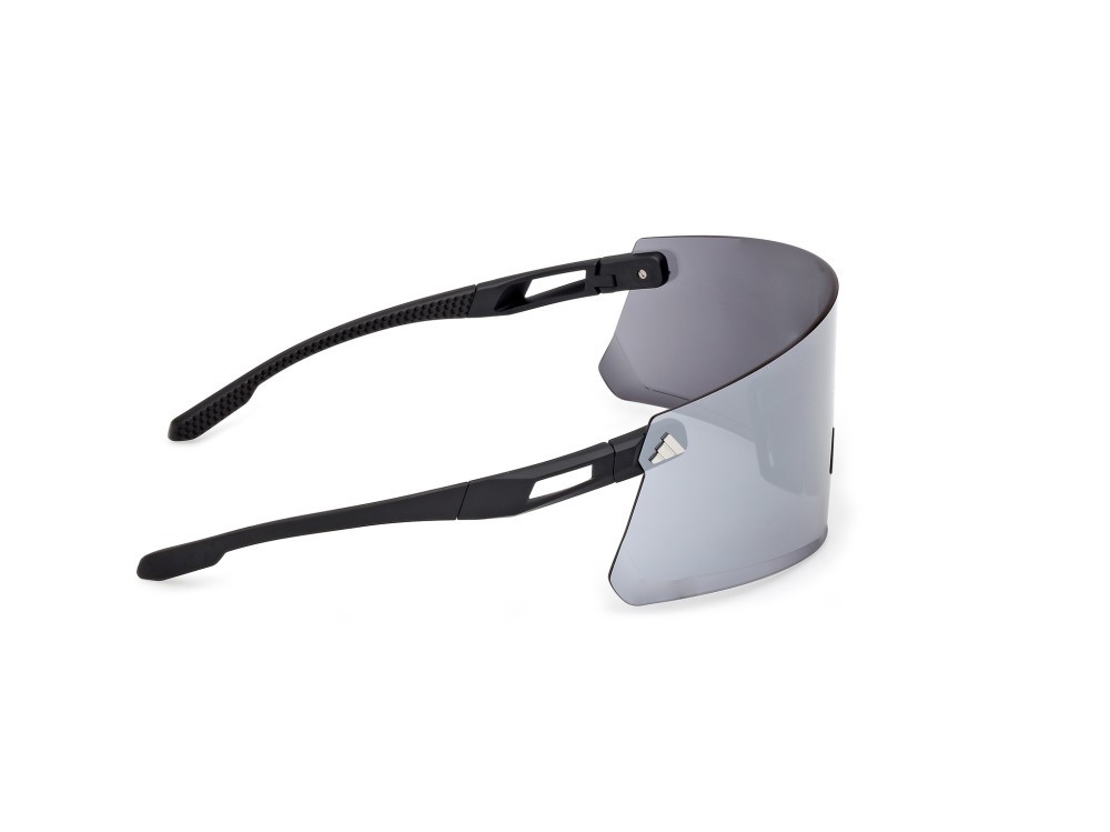 Sunglasses Adidas Sport SP0090 (02C) color nero opaco shape mask lenses high contrast - fumo specchiato