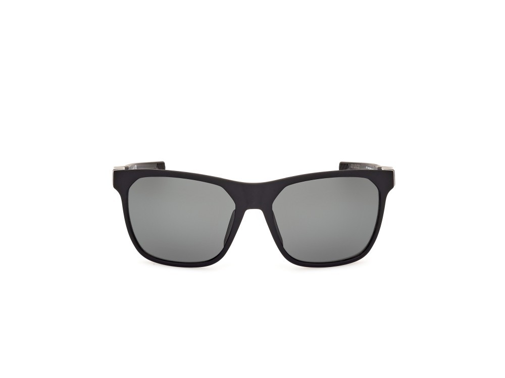 Occhiali da sole Adidas Sport SP0091 (02N) colore nero opaco forma navigator lenti high contrast - verde