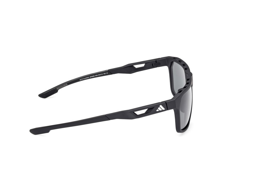 Sunglasses Adidas Sport SP0096 (02N) color nero opaco shape navigator lenses high contrast - verde