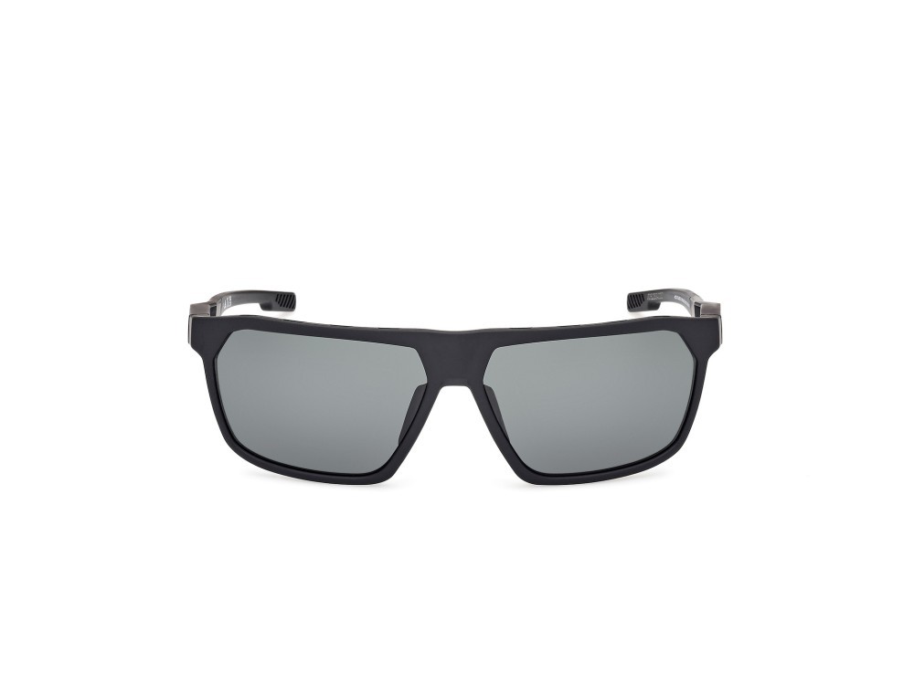 Sunglasses Adidas Sport SP0096 (02N) color nero opaco shape navigator lenses high contrast - verde