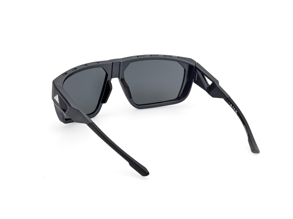 Sunglasses Adidas Sport SP0097 (02D) color nero opaco shape mask lenses fumo polar.