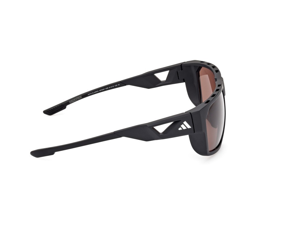 Sunglasses Adidas Sport SP0097 (02E) color nero opaco shape mask lenses high contrast - marrone