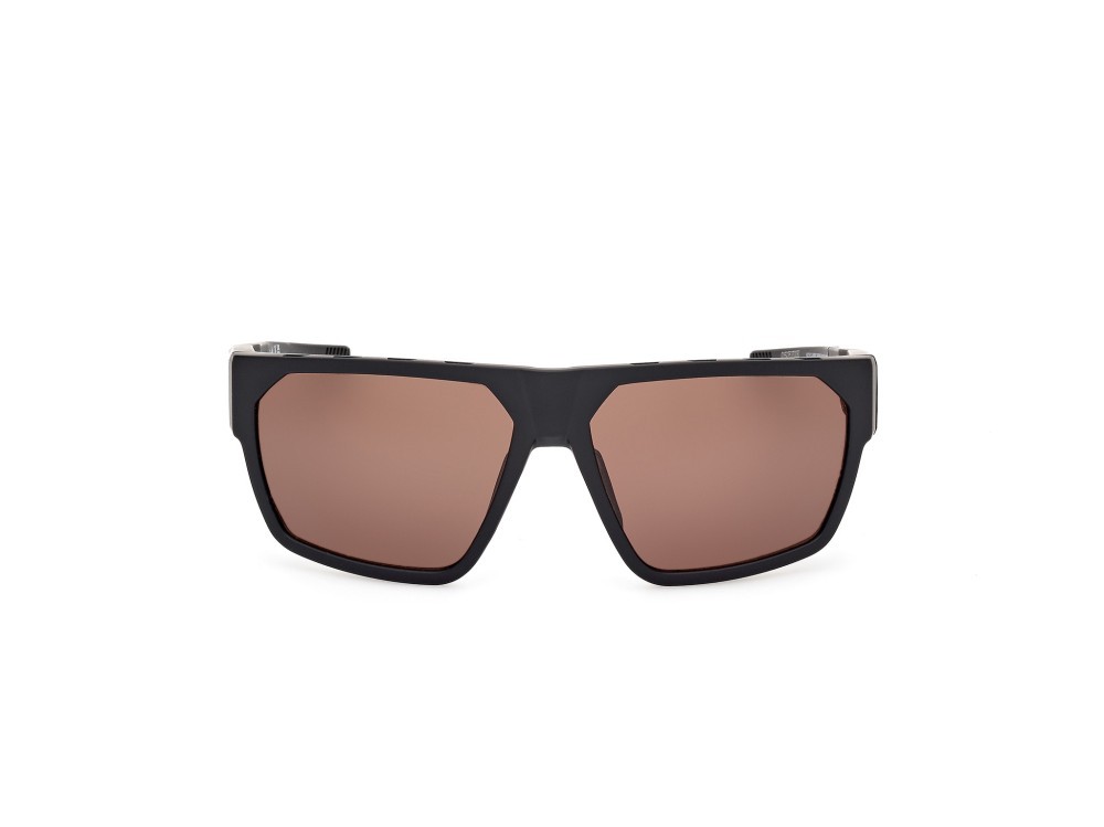 Sunglasses Adidas Sport SP0097 (02E) color nero opaco shape mask lenses high contrast - marrone