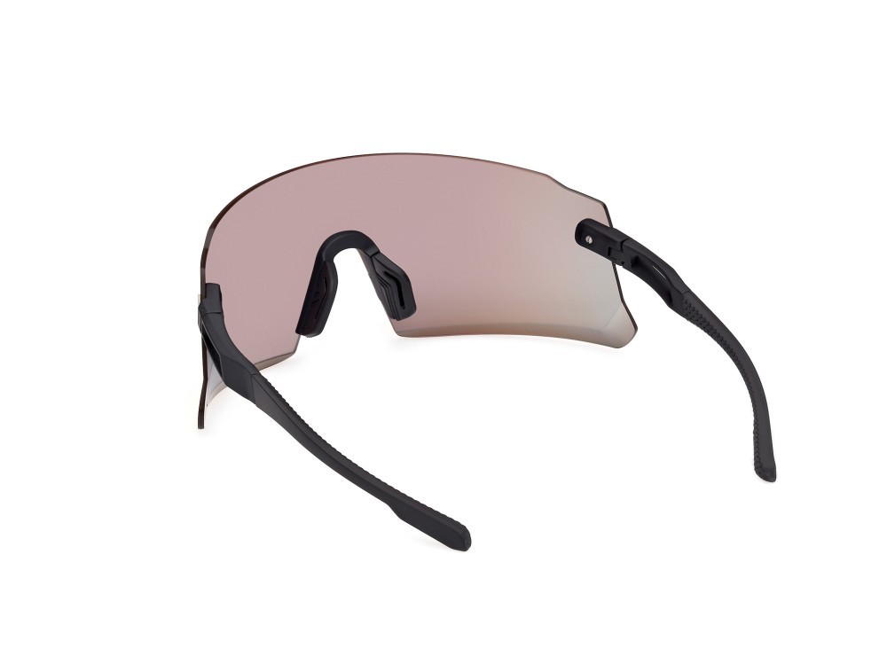 Occhiali da sole Adidas Sport SP0100 (02L) colore nero opaco forma mask lenti high contrast - roviex specchiato