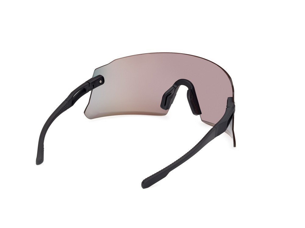 Occhiali da sole Adidas Sport SP0100 (02L) colore nero opaco forma mask lenti high contrast - roviex specchiato