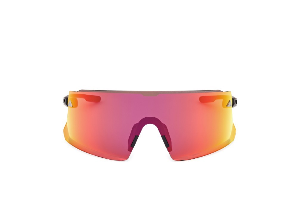 Occhiali da sole Adidas Sport SP0100 (02L) colore nero opaco forma mask lenti high contrast - roviex specchiato
