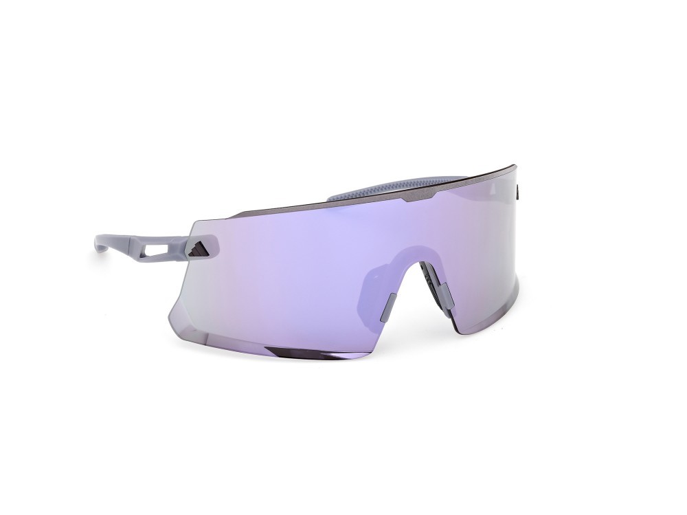 Occhiali da sole Adidas Sport SP0100 (79Z) colore lilla opaco forma mask lenti high contrast - viola sfumato-specchiato