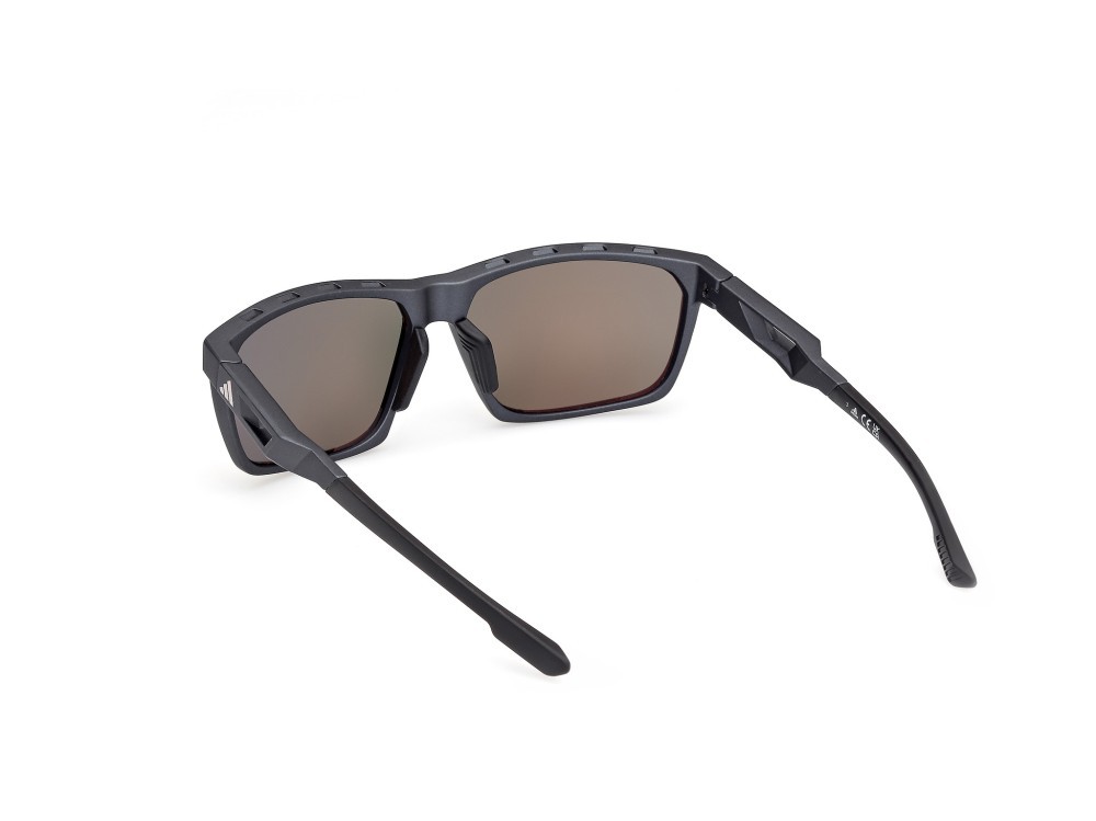 Occhiali da sole Adidas Sport SP0101 (02L) colore nero opaco forma navigator lenti high contrast - roviex specchiato