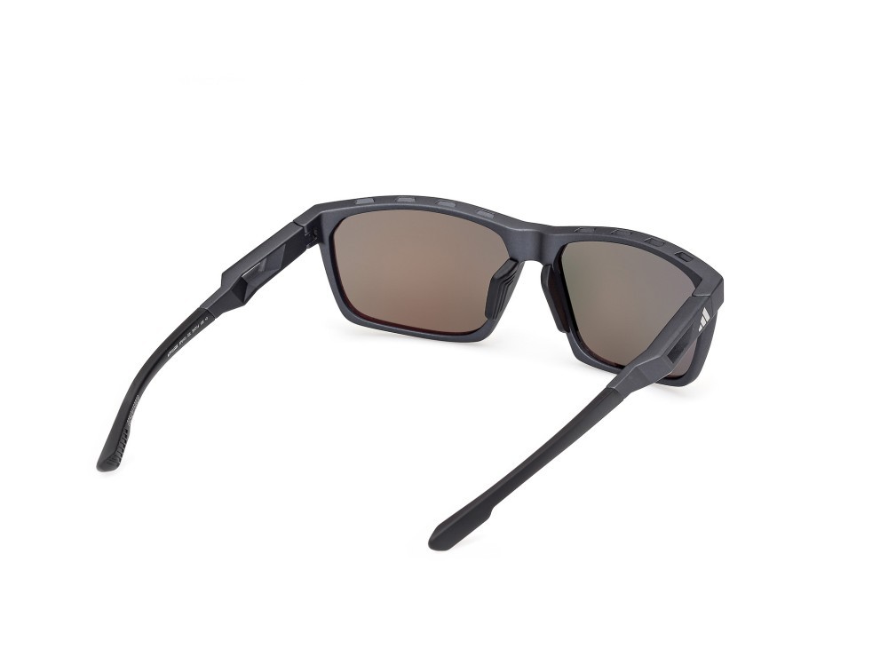 Occhiali da sole Adidas Sport SP0101 (02L) colore nero opaco forma navigator lenti high contrast - roviex specchiato