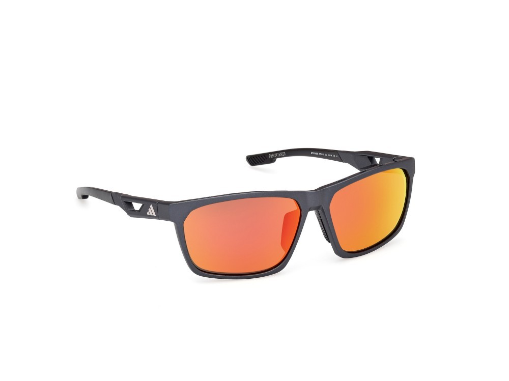 Occhiali da sole Adidas Sport SP0101 (02L) colore nero opaco forma navigator lenti high contrast - roviex specchiato