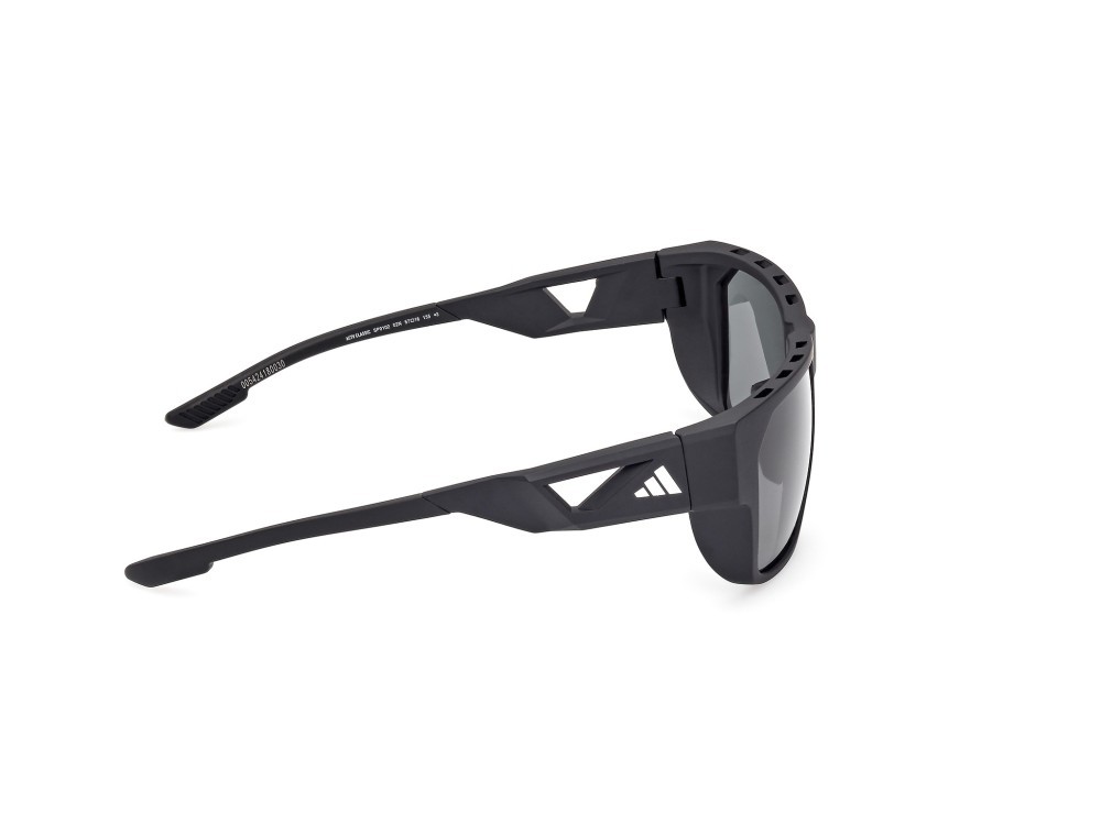 Occhiali da sole Adidas Sport SP0102 (02N) colore nero opaco forma navigator lenti high contrast - verde