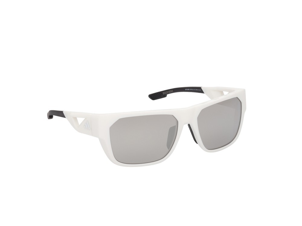 Sonnenbrillen Adidas Sport SP0102 (21C) farbe bianco opaco form navigator gläser high contrast - fumo specchiato