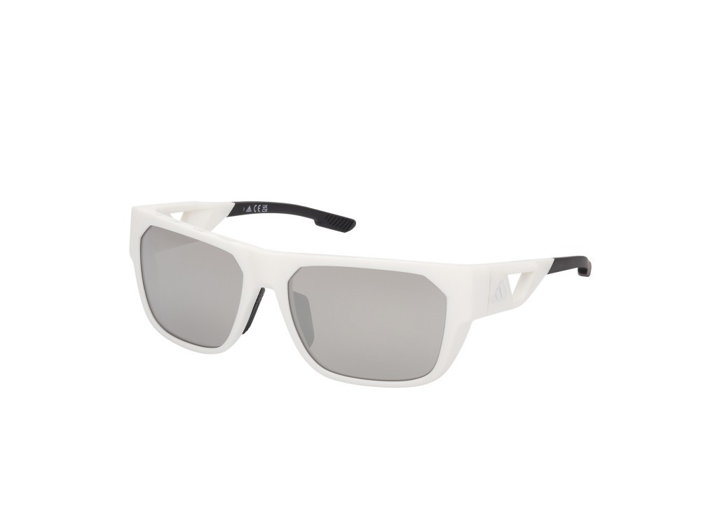 Sonnenbrillen Adidas Sport SP0102 (21C) farbe bianco opaco form navigator gläser high contrast - fumo specchiato
