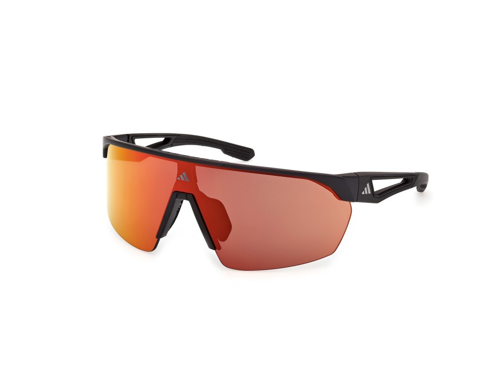 Sunglasses Adidas Sport SP0103 (002) color nero opaco shape mask lenses high contrast - roviex specchiato