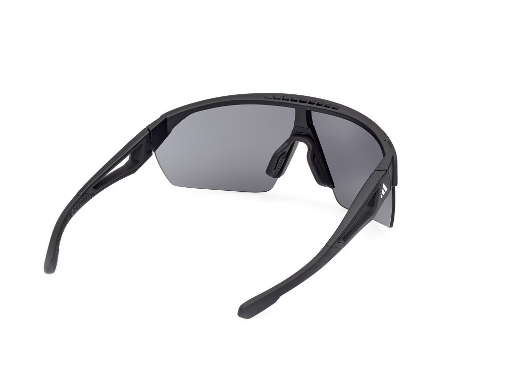 Sunglasses Adidas Sport SP0103 (02A) color nero opaco shape mask lenses high contrast - fumo